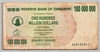 [Zimbabwe 100,000,000 Dollars]